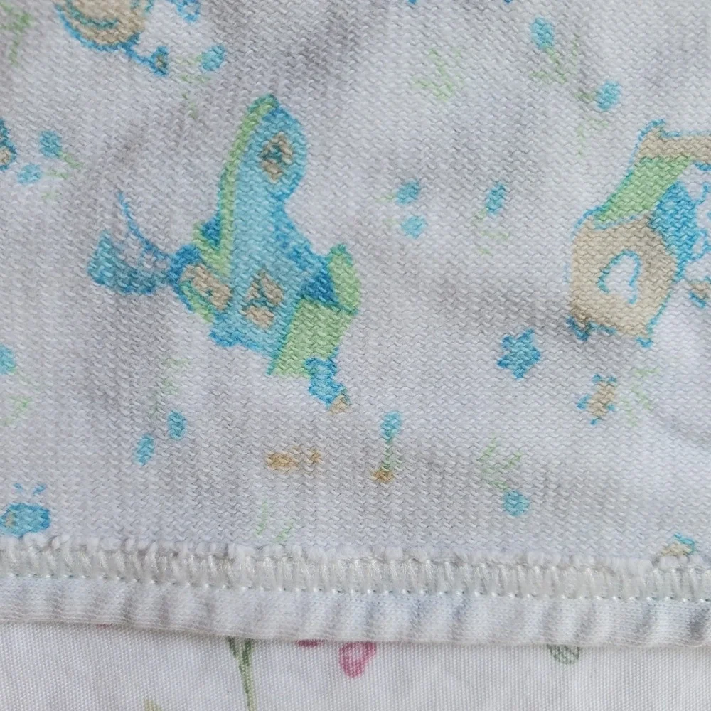 Vtg Carter's Baby Blanket Receiving Mother Goose Nursery Rhyme 100% Cotton